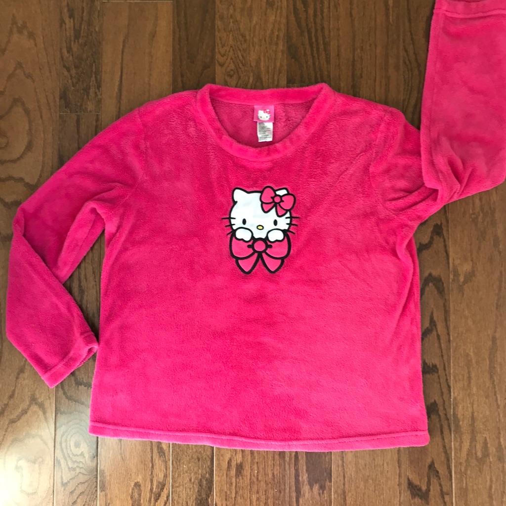 Hello Kitty Adult Large Fluffy Pink Top - Long Sleeve